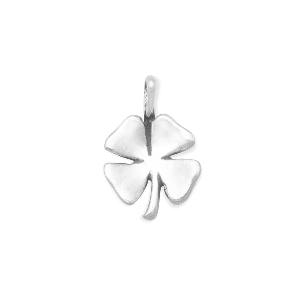 Oxidized 3D Four Leaf Clover Charm