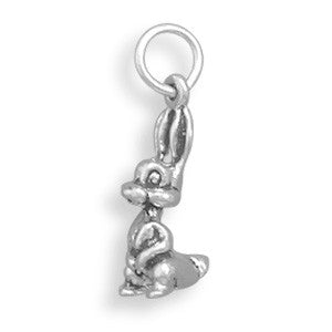 Oxidized 3D Sitting Rabbit Charm