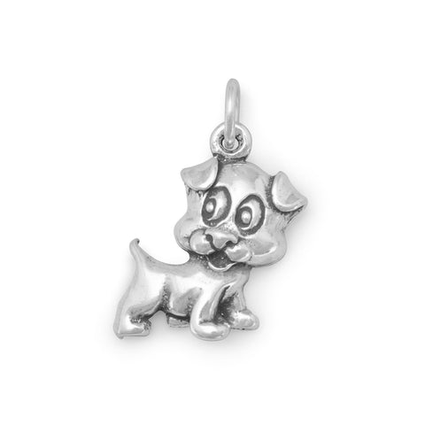 Oxidized Puppy Dog Charm