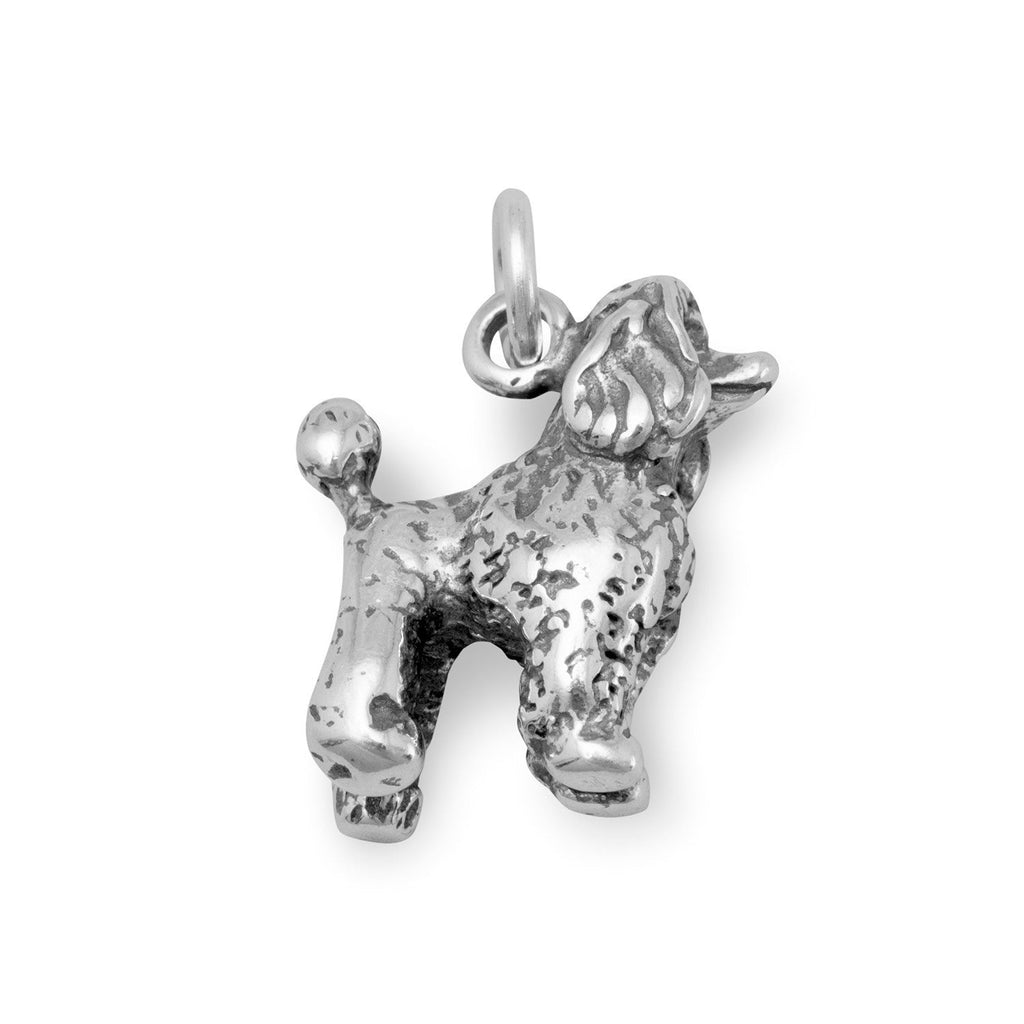 Prim and Proper! Oxidized 3D Poodle Dog Charm