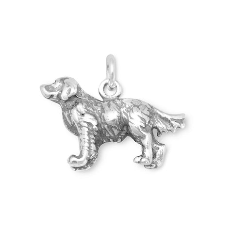 Good Boy! Oxidized 3D Golden Retriever Dog Charm