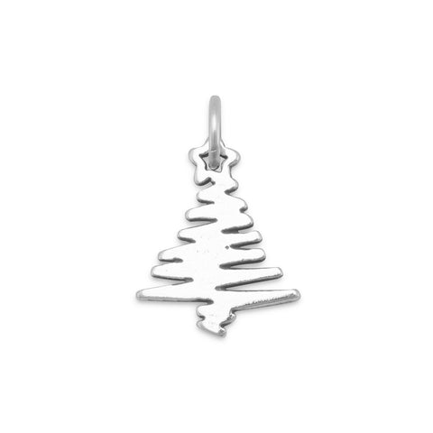 Oxidized Zig Zag Christmas Tree Charm