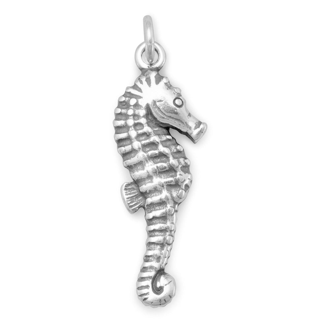 Oxidized Seahorse Charm