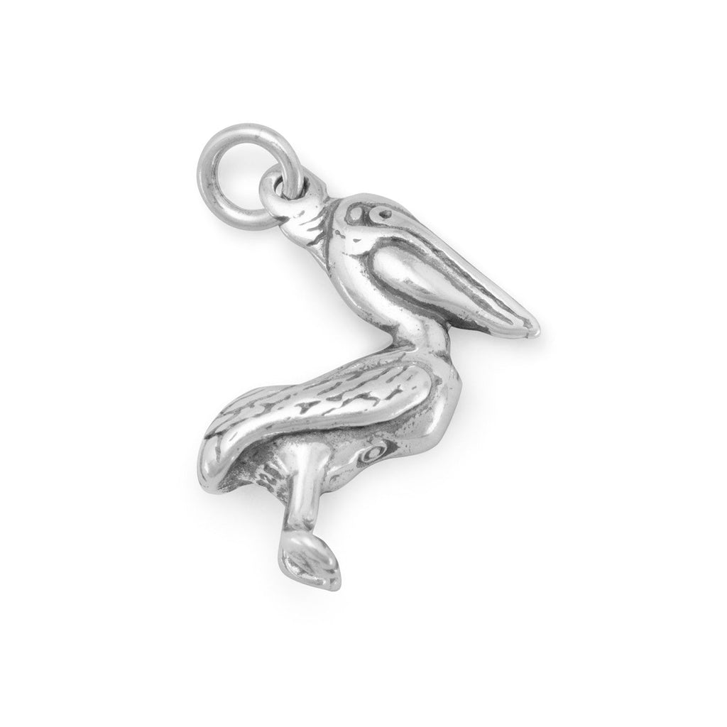 Oxidized 3D Pelican Charm