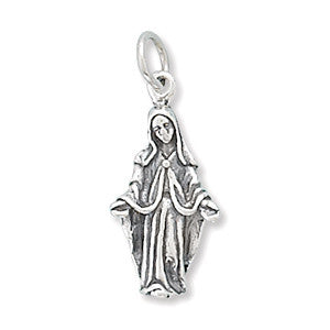 Oxidized 3D Virgin Mary Charm