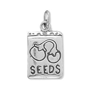 Oxidized 3D Packet of Seeds Charm