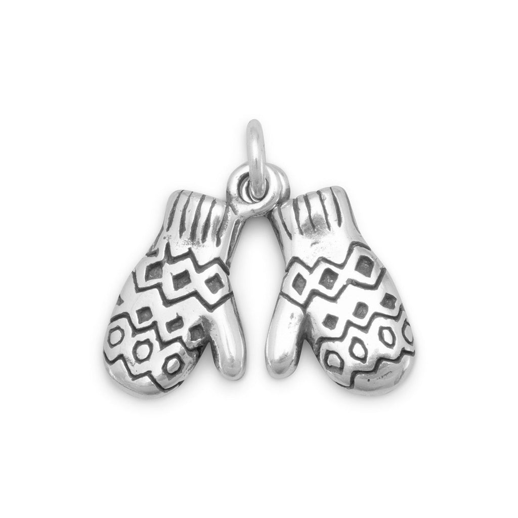 Oxidized 3D Pair of Mittens Charm