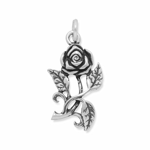 Oxidized Rose Charm