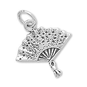 Oxidized Victorian Fan Charm