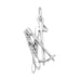 Oxidized 3D Snow Skis and Ski Poles Charm