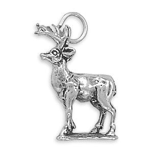 Oxidized 3D 8 Point Buck Charm