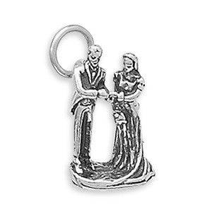 Oxidized 3D Bride and Groom Charm