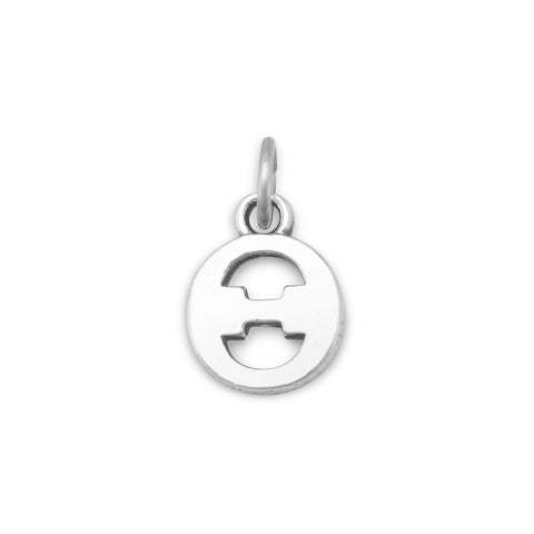 Oxidized Greek Alphabet Letter Charm - Theta