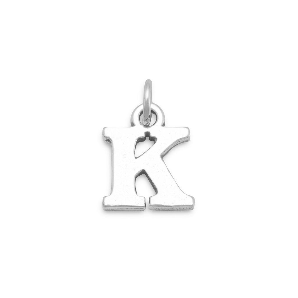 Oxidized Greek Alphabet Letter Charm - Kappa