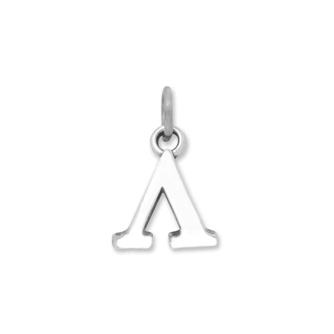 Oxidized Greek Alphabet Letter Charm - Lambda