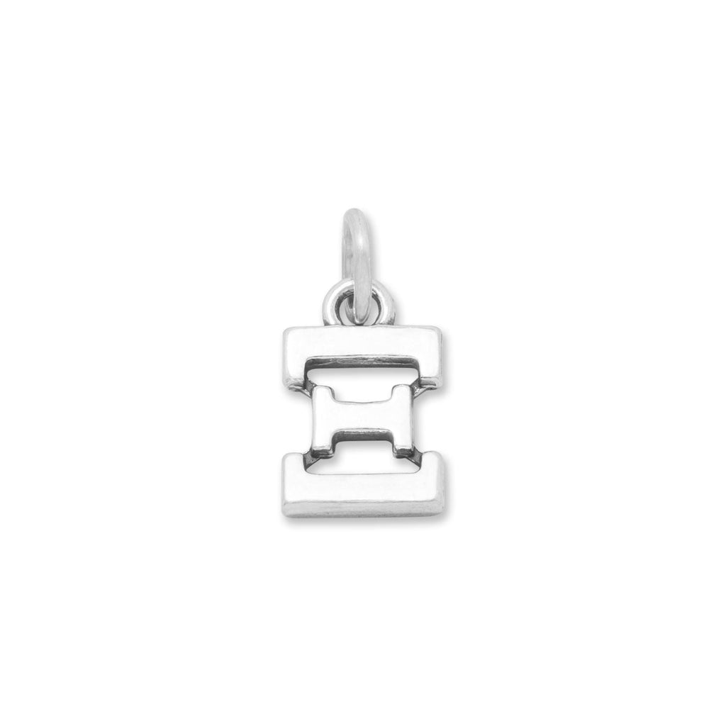 Oxidized Greek Alphabet Letter Charm - Xi