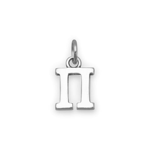 Oxidized Greek Alphabet Letter Charm - Pi