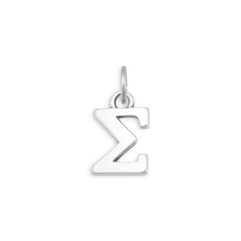 Oxidized Greek Alphabet Letter Charm - Sigma