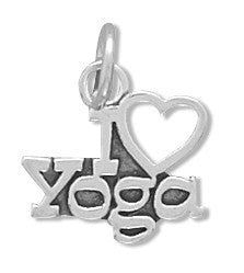 Oxidized I Love Yoga Charm