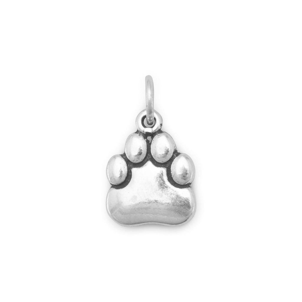 Oxidized Paw Print Charm