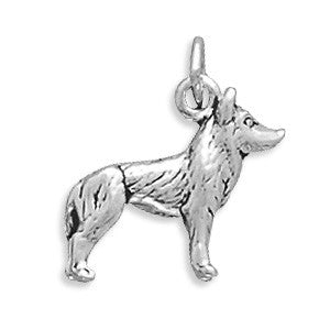 Oxidized 3D Honorable Husky Dog Charm