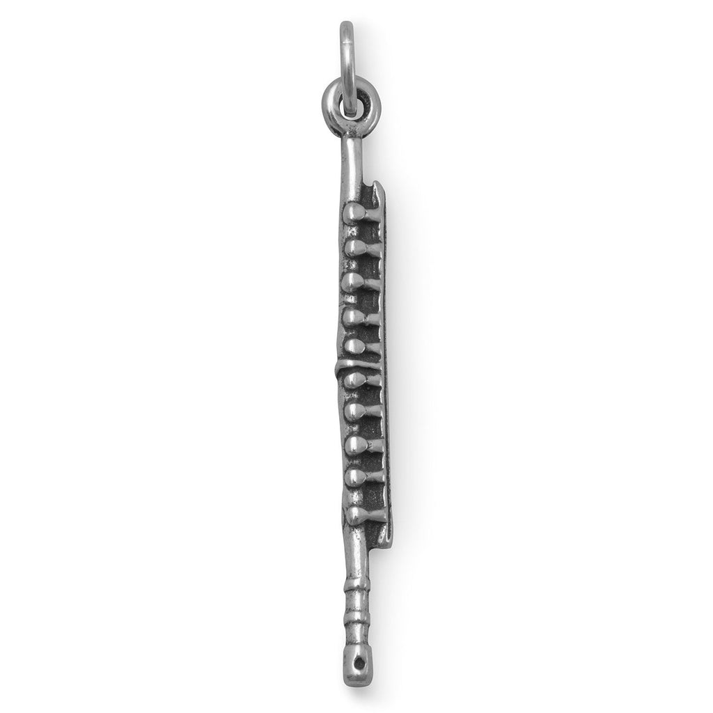 Oxidized 3D Flute Charm