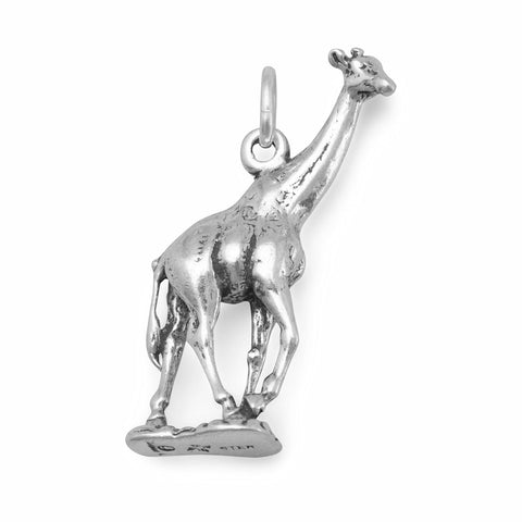 Gentle Giant! Oxidized 3D Giraffe Charm