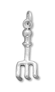 Oxidized 3D Garden Rake Charm