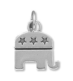 Oxidized Republican Elephant Charm