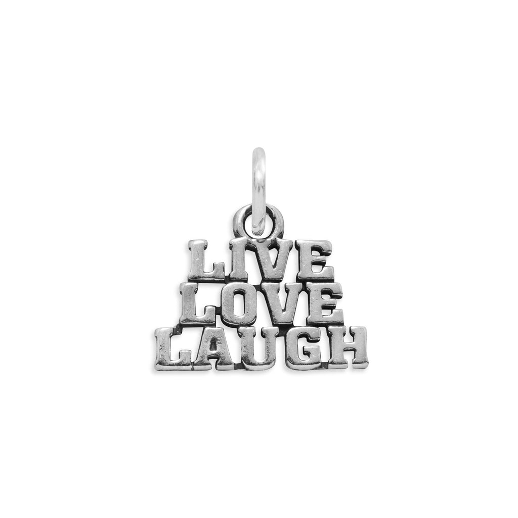 Oxidized Live Love Laugh Charm