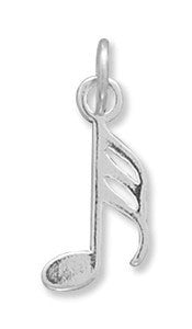 Oxidized 32nd Music Note Charm