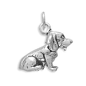 Oxidized 3D Beaming Beagle Dog Charm