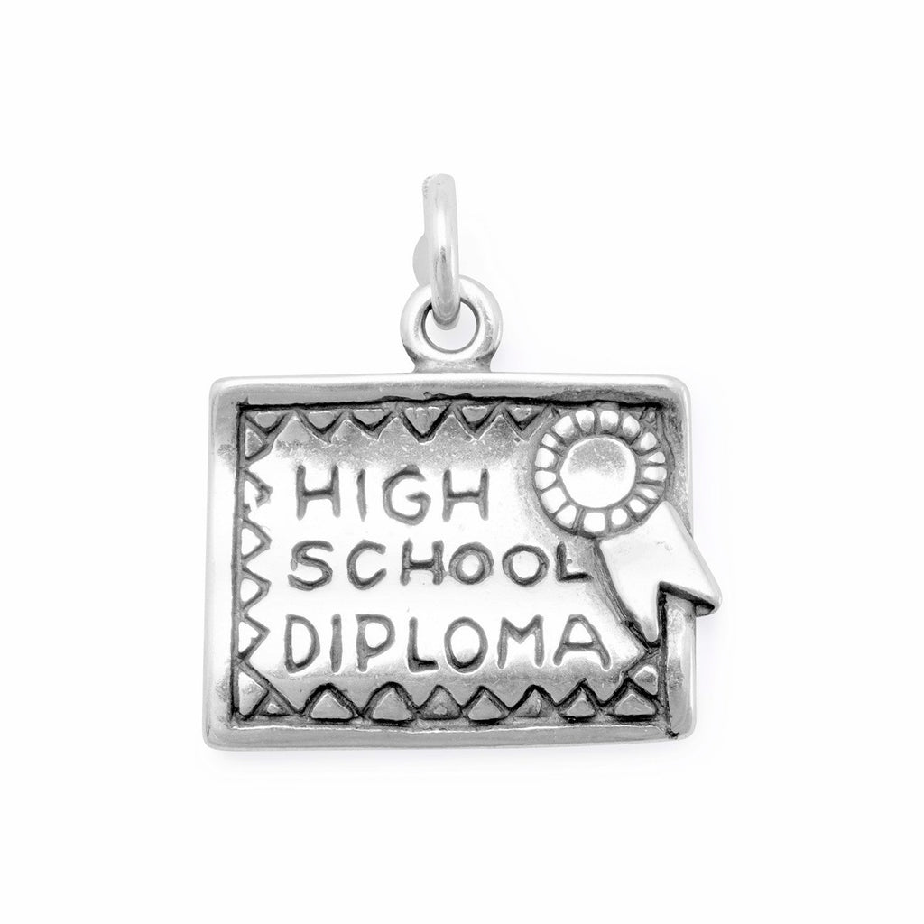 Oxidized High School Diploma Charm