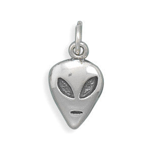 Oxidized Alien Head Charm