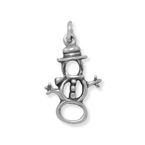 Oxidized Snowman Charm