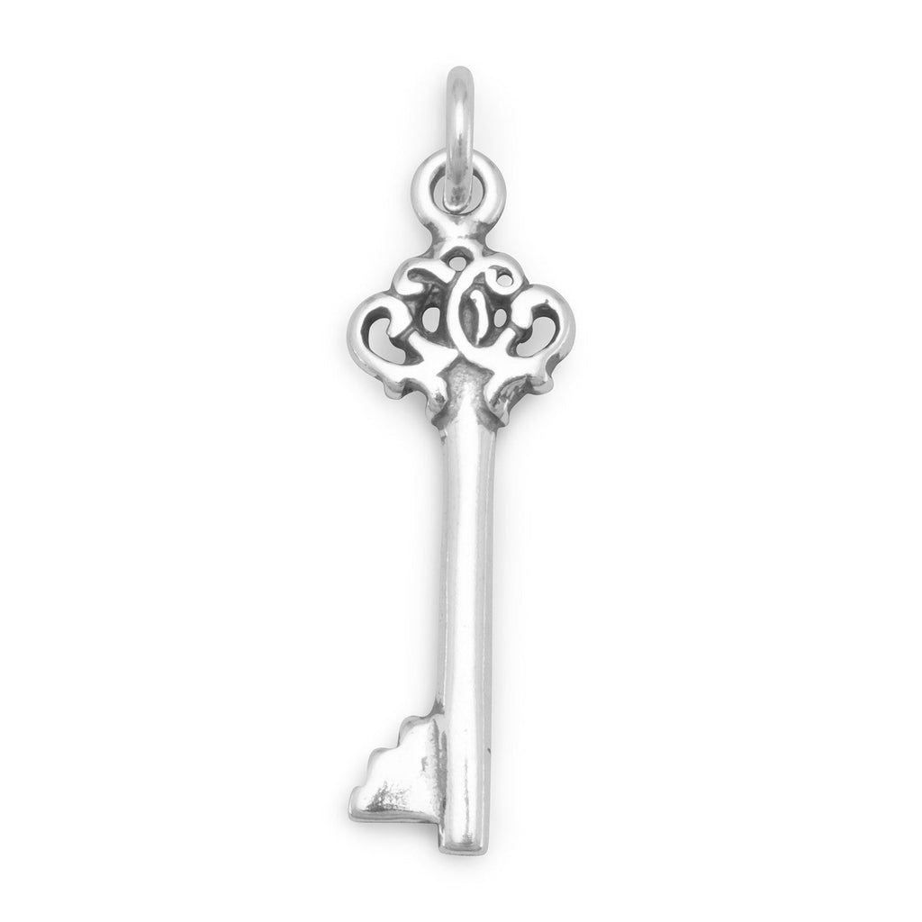 Oxidized 3D Vintage Style Key Charm