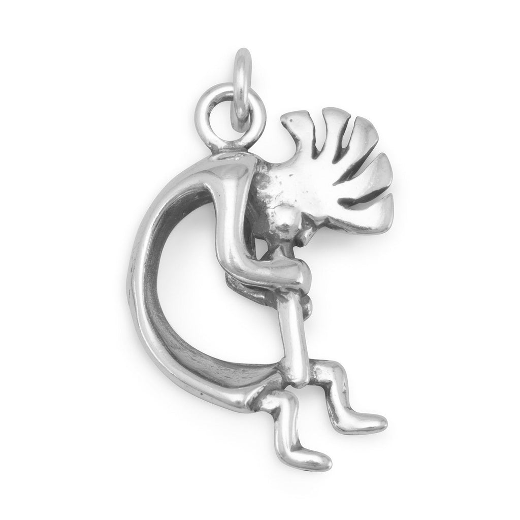 Oxidized 3D Kokopelli Charm