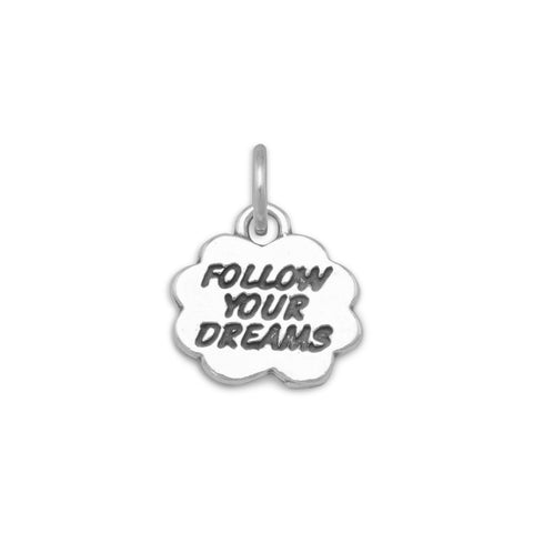 Oxidized "Follow Your Dreams" Cloud Charm