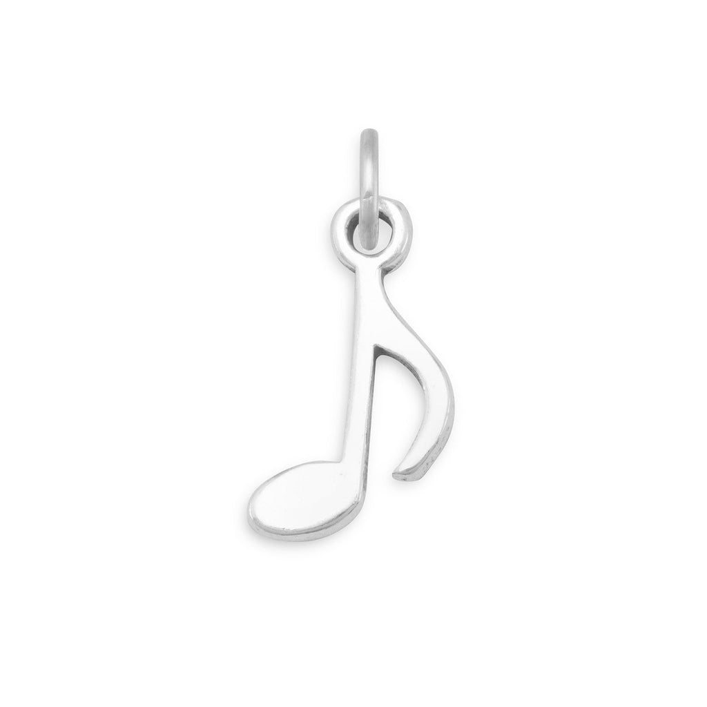 Oxidized 8th Musical Note Charm