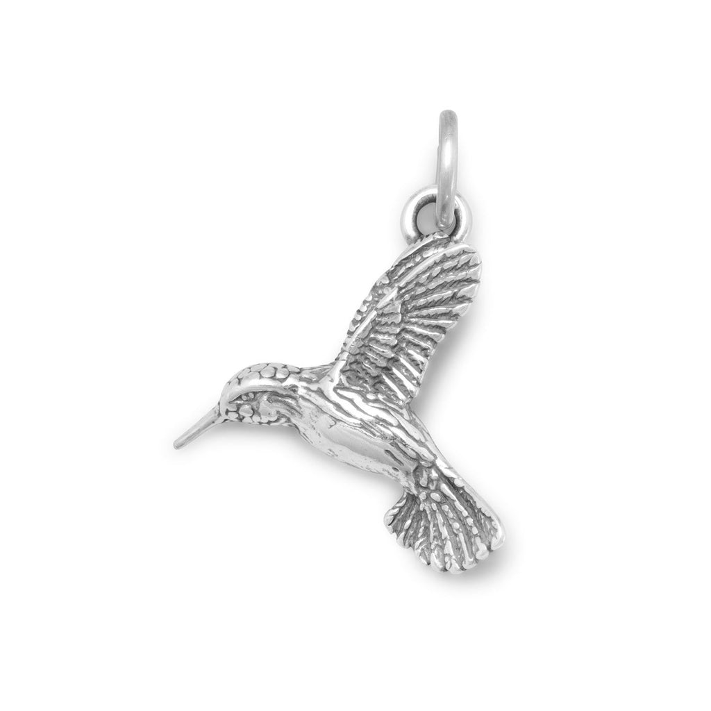 Oxidized 3D Hummingbird Charm