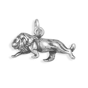 Oxidized 3D Lion Charm