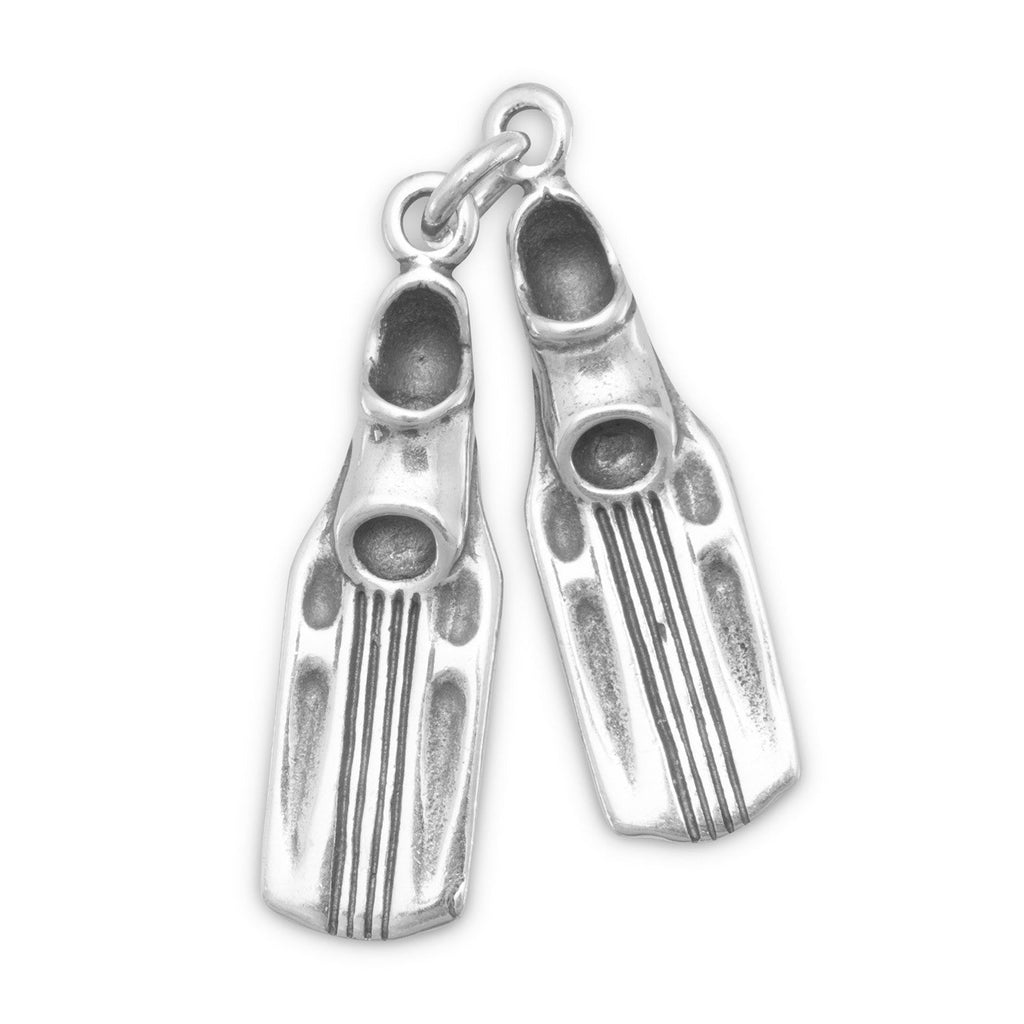 Oxidized 3D Swim Fins Charm