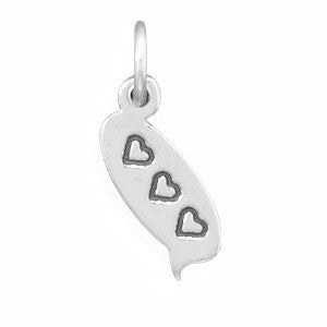 3 Hearts Text Message Charm