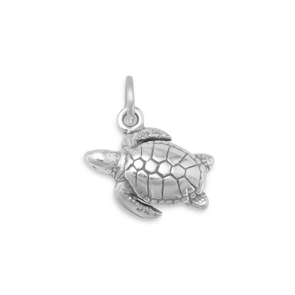 Oxidized 3D Sea Turtle Charm