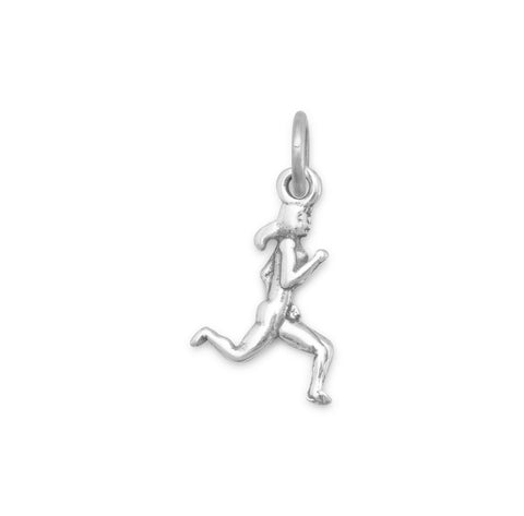 Oxidized Female Runner Charm