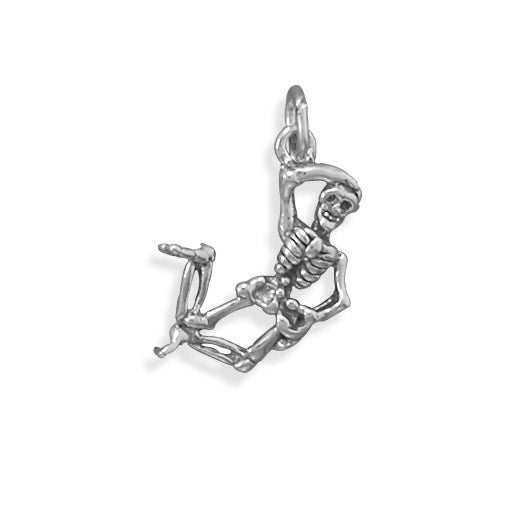 Oxidized 3D Skeleton Charm