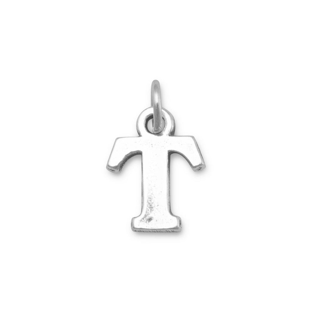 Oxidized Greek Alphabet Letter Charm - Tau