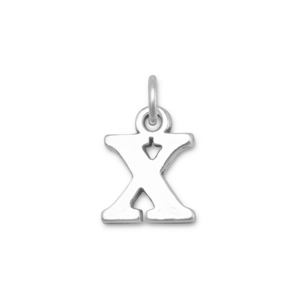 Oxidized Greek Alphabet Letter Charm - Chi