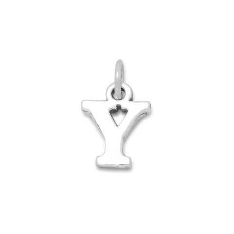 Oxidized Greek Alphabet Letter Charm - Upsilon