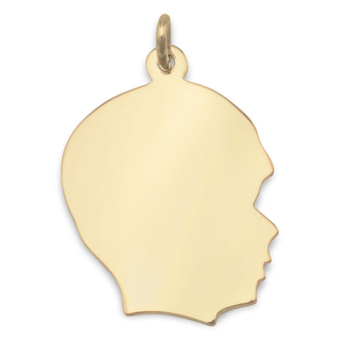 14/20 Gold Filled Engravable Boy's Silhouette Pendant